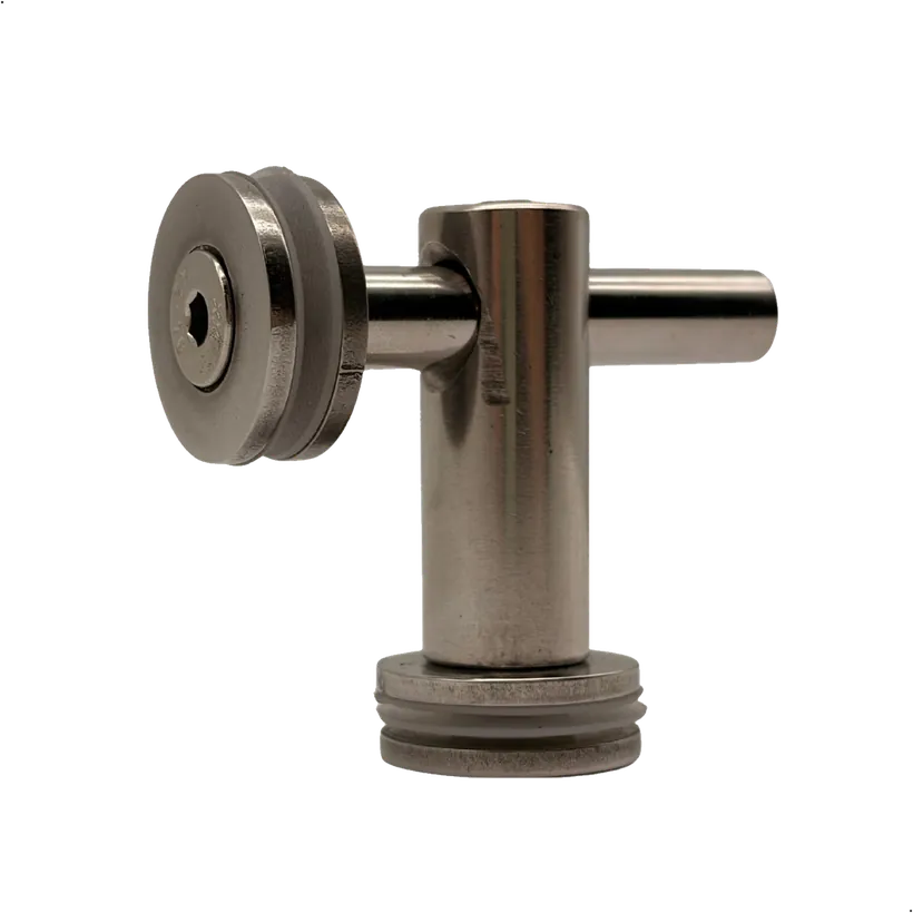 Conector em inox para fixação de vidro