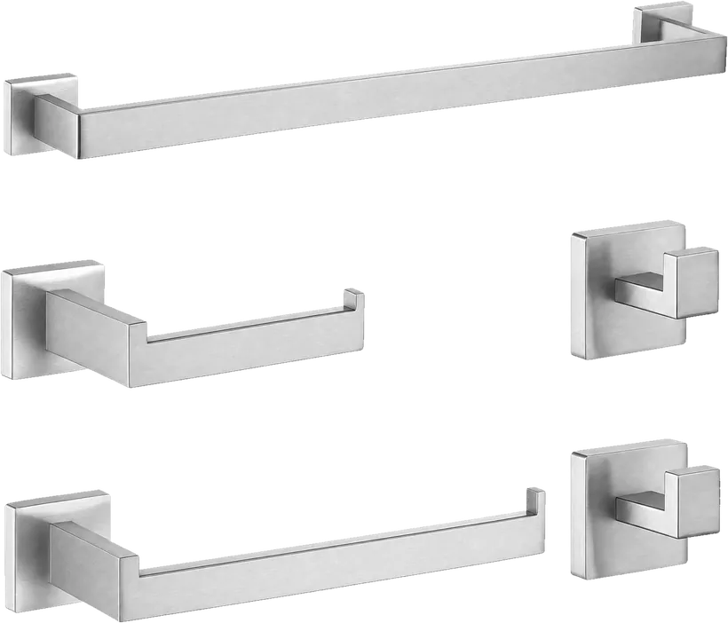 Conjunto de porta-toalhas em inox para banheiro